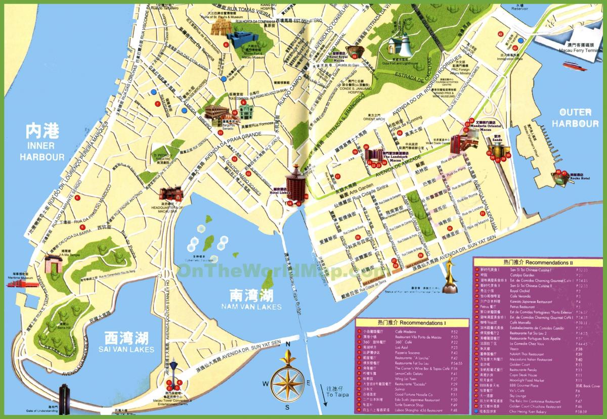 toerisme-aantreklikhede in die Oos-map